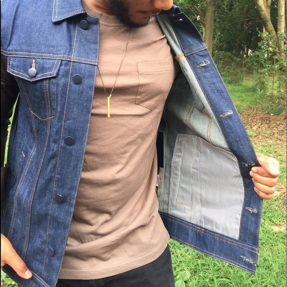 Five Four Denim Jacket with Faux Leather Sleeves - Picture 2 of 4